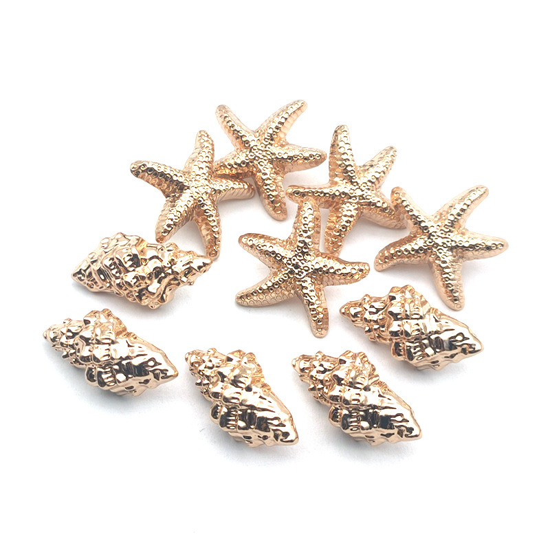 Alloy Starfish Conch Shell Shape Shank Button - Ideal Metal Sewing ...